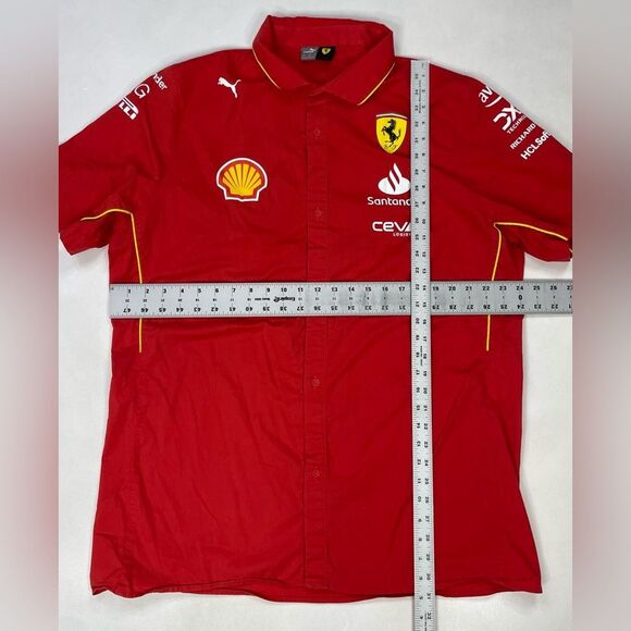 Puma Ferrari Scuderia F1 Team button Up Shirt Men XXL Red 763601 01 - Picture 8 of 8